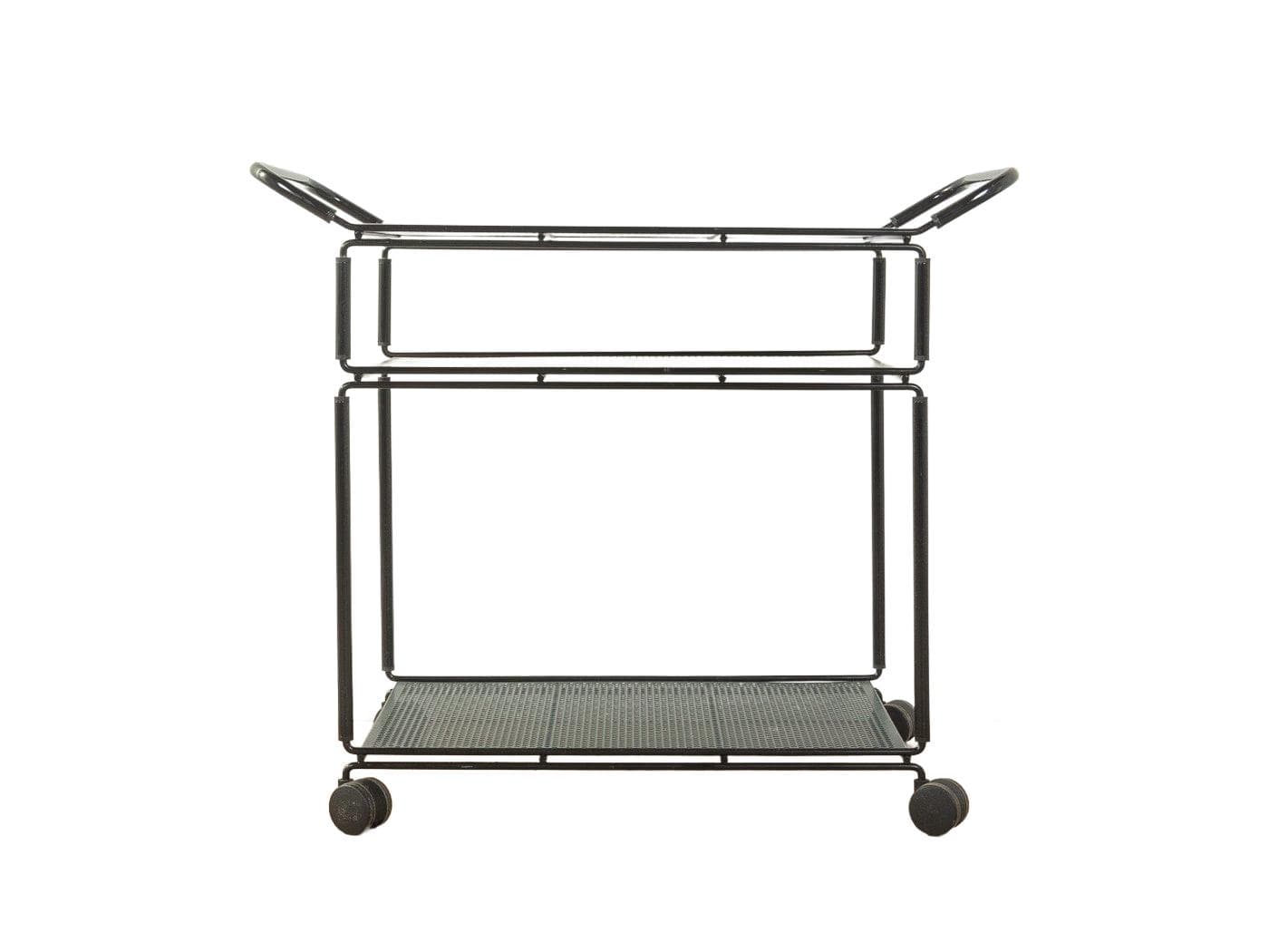 Wózek barowy KRI, metal czarny, proj. N. Gammelgaard, Ikea, Szwecja, lata 80.