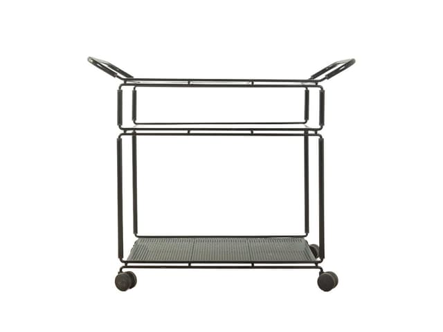 Wózek barowy KRI, metal czarny, proj. N. Gammelgaard, Ikea, Szwecja, lata 80. - WYMIARY