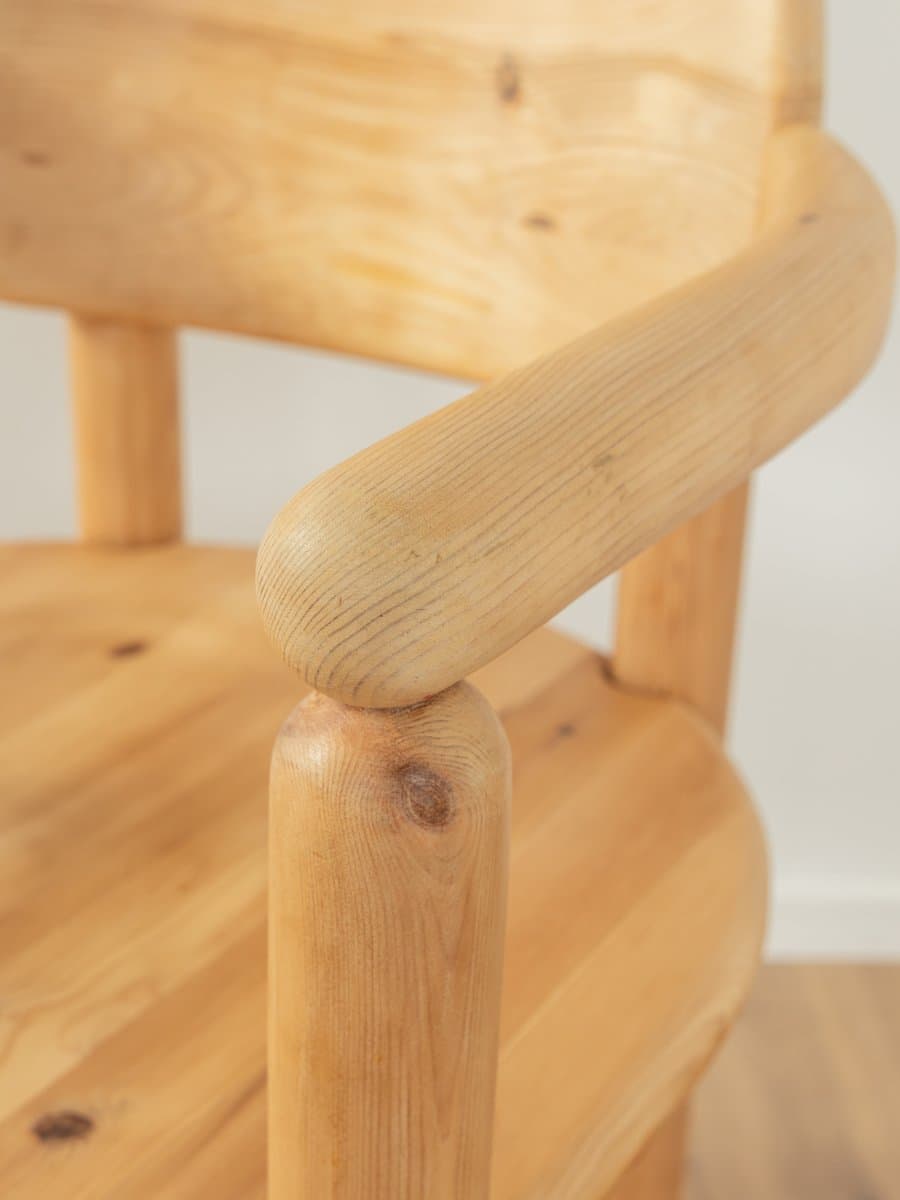 Zestaw czterech krzeseł jadalnianych, sosna brązowa, proj. R. Daumiller, Dania, lata 70. - 280098