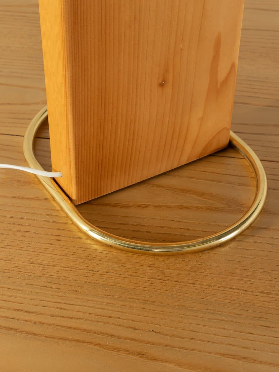 Lampa podłogowa, brązowy, sosna, szkło białe, Temde, Niemcy, lata 80. - 280076