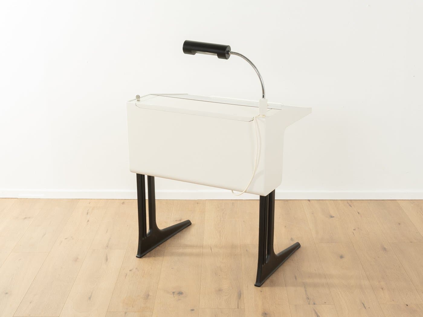School Desk Space Age, white black plastic, black metal, by L. Colani, Germany, 1970s. - 280031