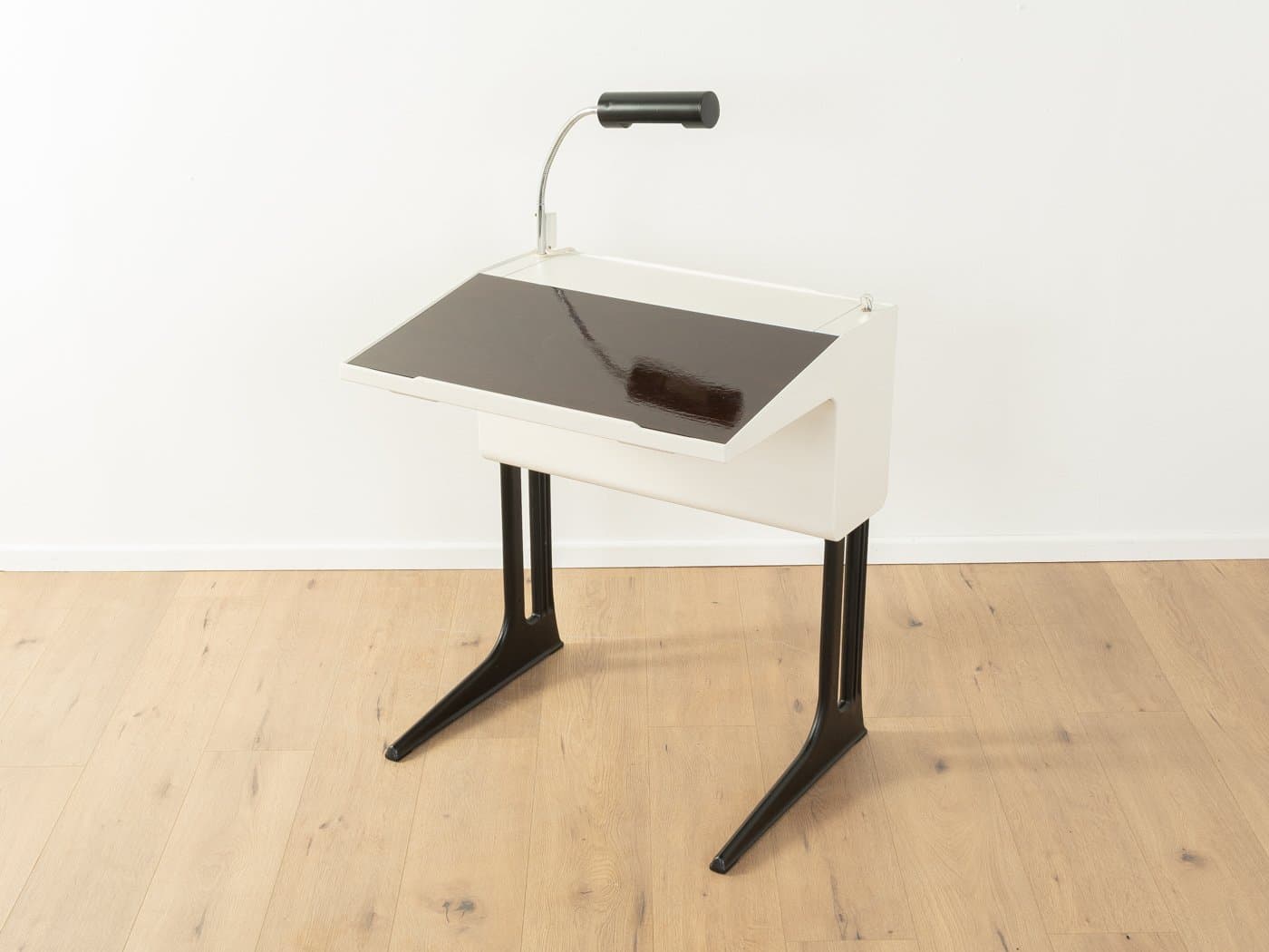 School Desk Space Age, white black plastic, black metal, by L. Colani, Germany, 1970s. - 280026