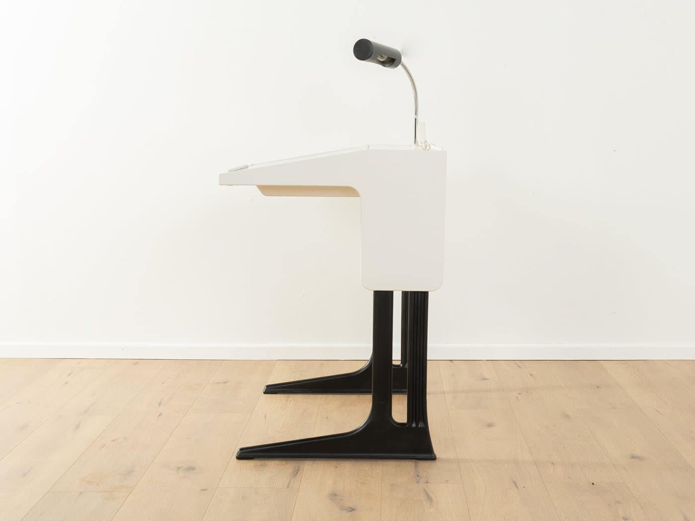 School Desk Space Age, white black plastic, black metal, by L. Colani, Germany, 1970s. - 280030