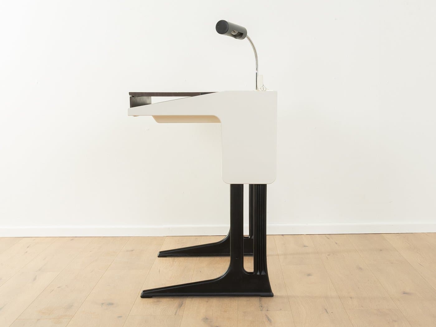 School Desk Space Age, white black plastic, black metal, by L. Colani, Germany, 1970s. - 280029