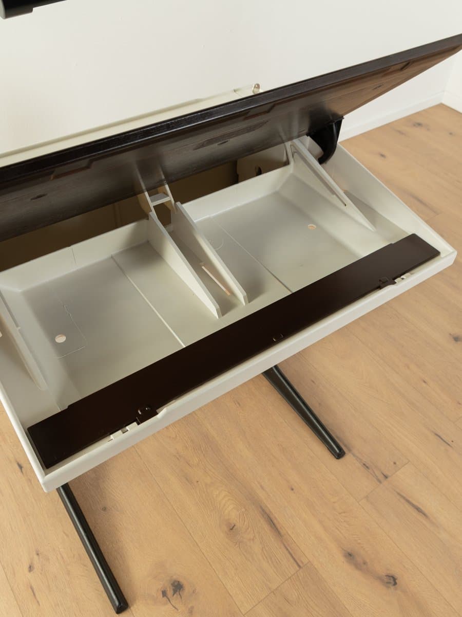 School Desk Space Age, white black plastic, black metal, by L. Colani, Germany, 1970s. - 280023