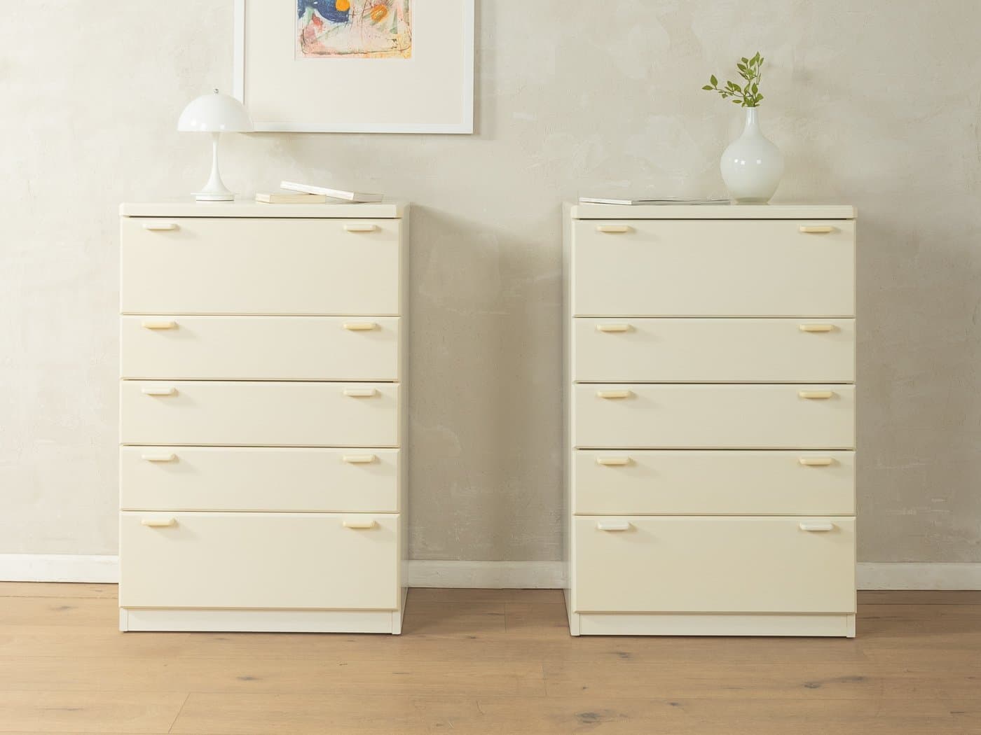 Para komód minimalistycznych, drewno beżowy, Niemcy, lata 80. - 279985