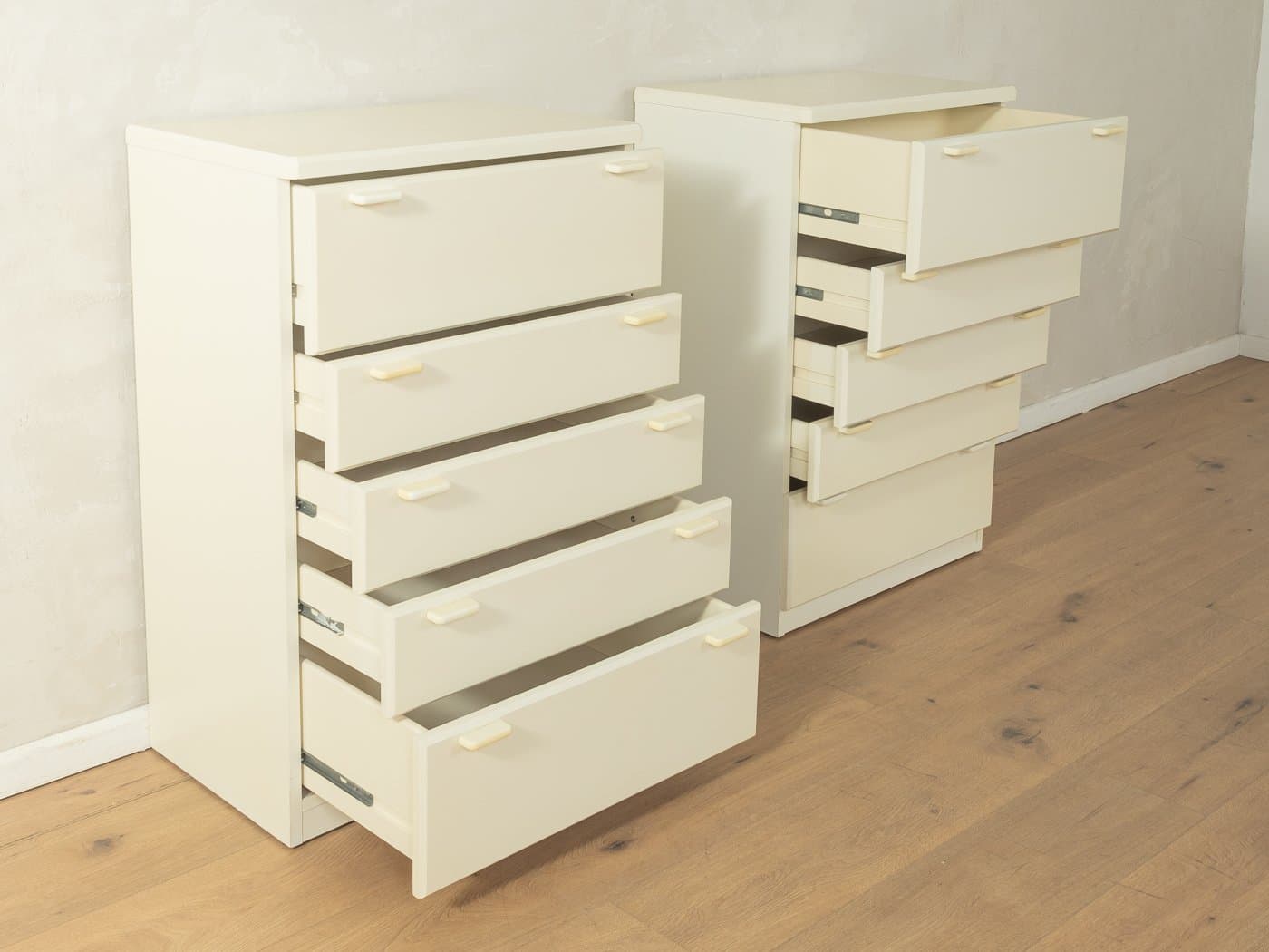 Para komód minimalistycznych, drewno beżowy, Niemcy, lata 80. - 279986