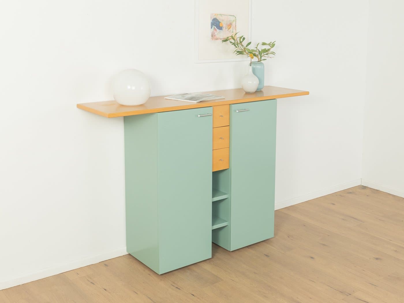 Komoda, zielony, jesion, proj. P. Maly, Niemcy, lata 80. - 279972