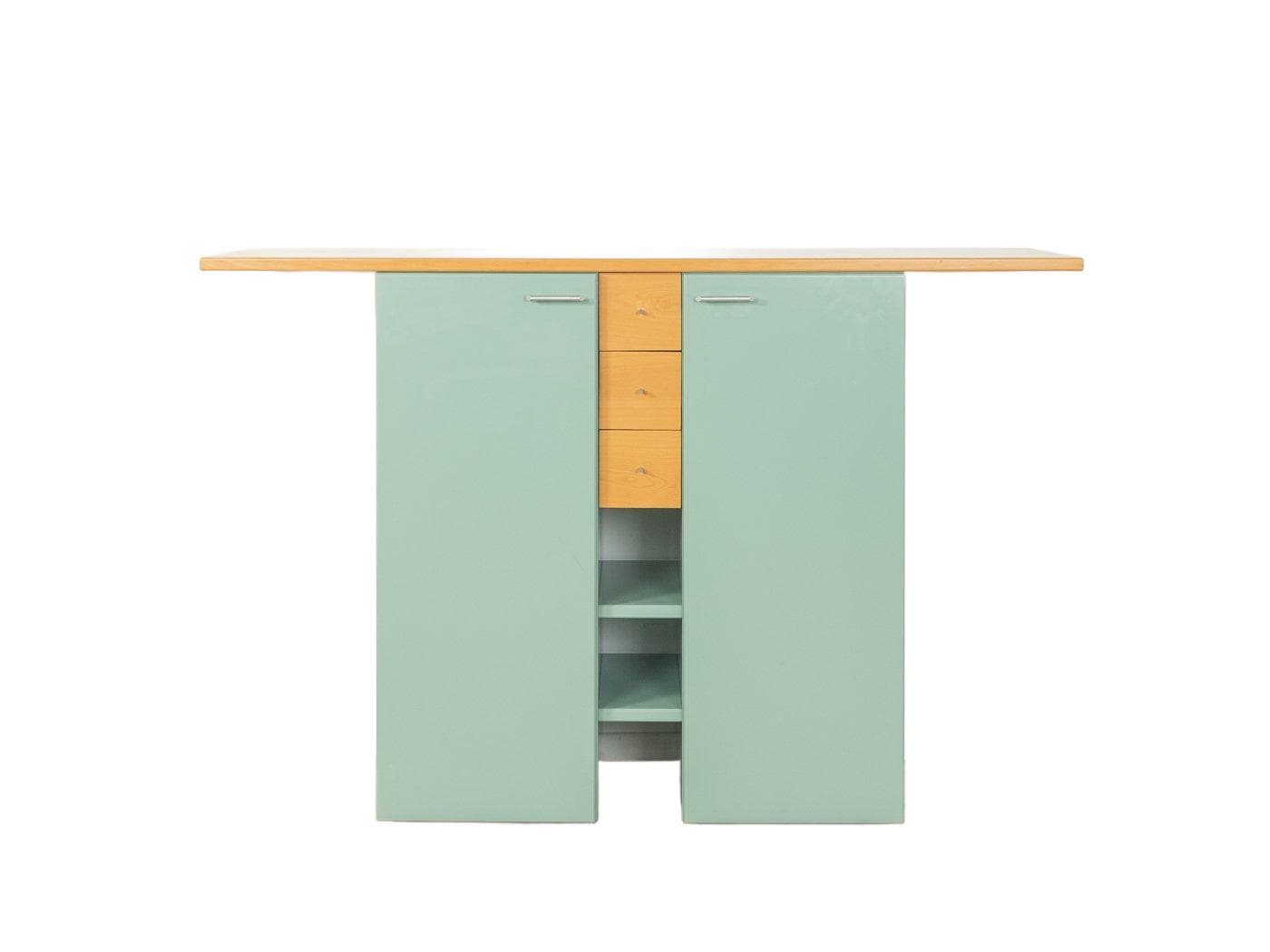 Komoda, zielony, jesion, proj. P. Maly, Niemcy, lata 80.