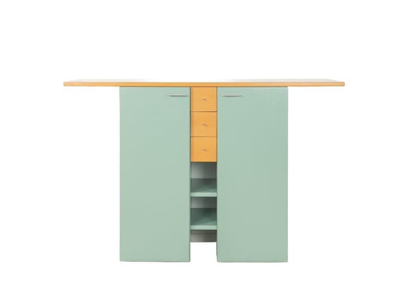 Komoda, zielony, jesion, proj. P. Maly, Niemcy, lata 80.