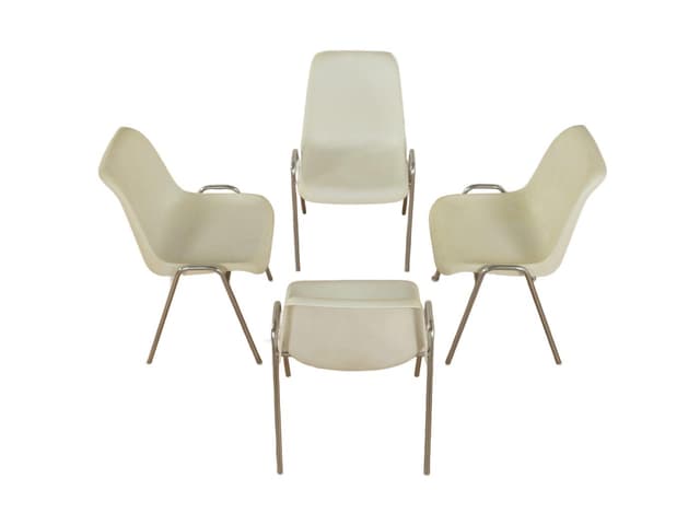 Zestaw czterech krzeseł jadalnianych, beżowy, Niemcy, lata 70. - WYMIARY