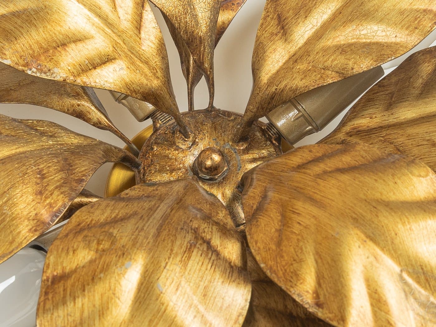 Kinkiet, złoty, metal, proj. H. Kögl, Niemcy, lata 70. - 279918