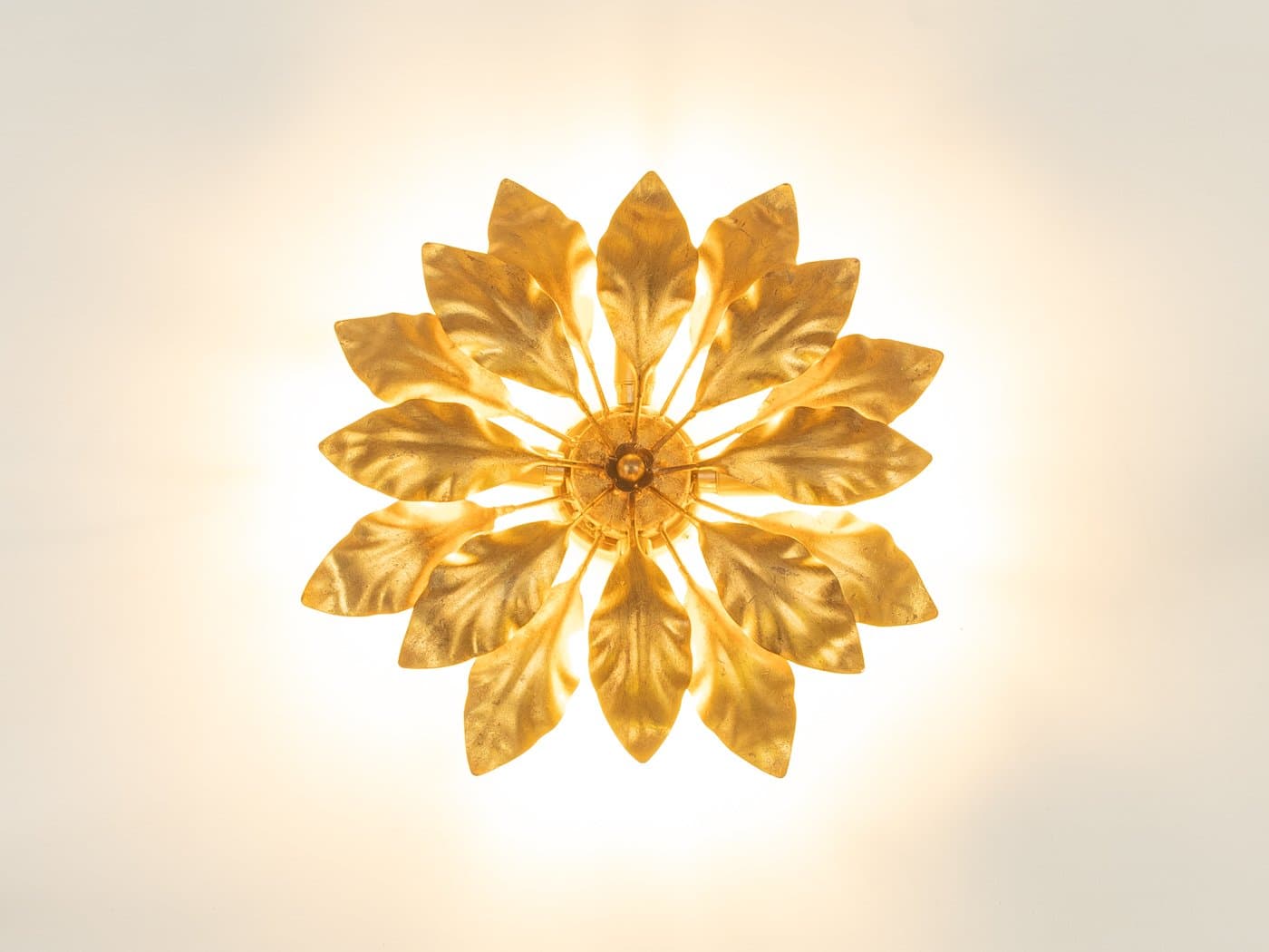 Kinkiet, złoty, metal, proj. H. Kögl, Niemcy, lata 70. - 279909