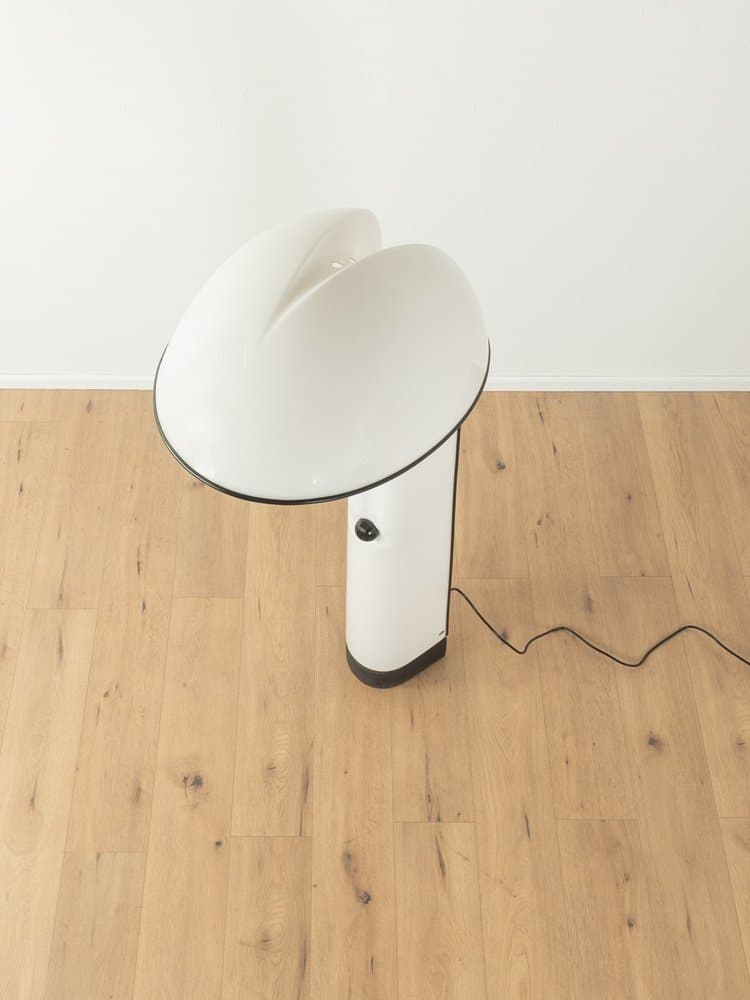 Floor Lamp Alba, white acrylic, black metal, Guzzini, Italy, 1970s. - 279653