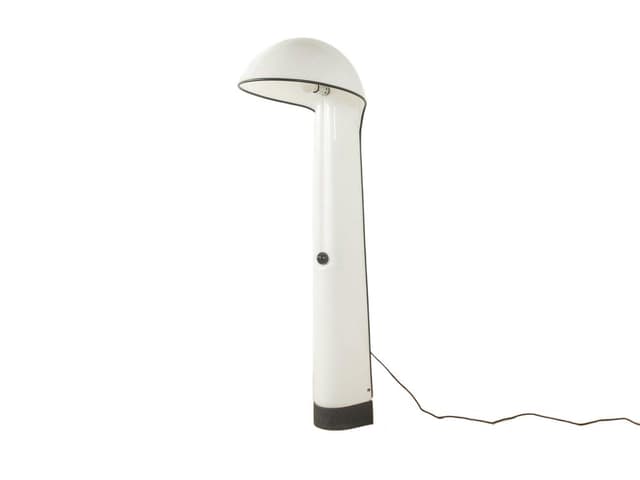 Floor Lamp Alba, white acrylic, black metal, Guzzini, Italy, 1970s. - DIMENSION