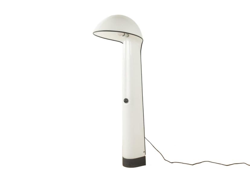 Floor Lamp Alba, white acrylic, black metal, Guzzini, Italy, 1970s.