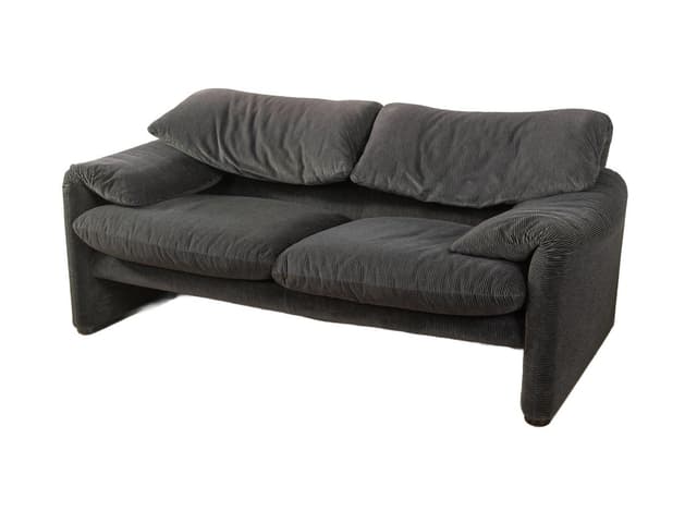 Sofa 675 Maralunga, sztruks grafitowy, proj. V. Magistretti, Cassina, Włochy, lata 70. - WYMIARY