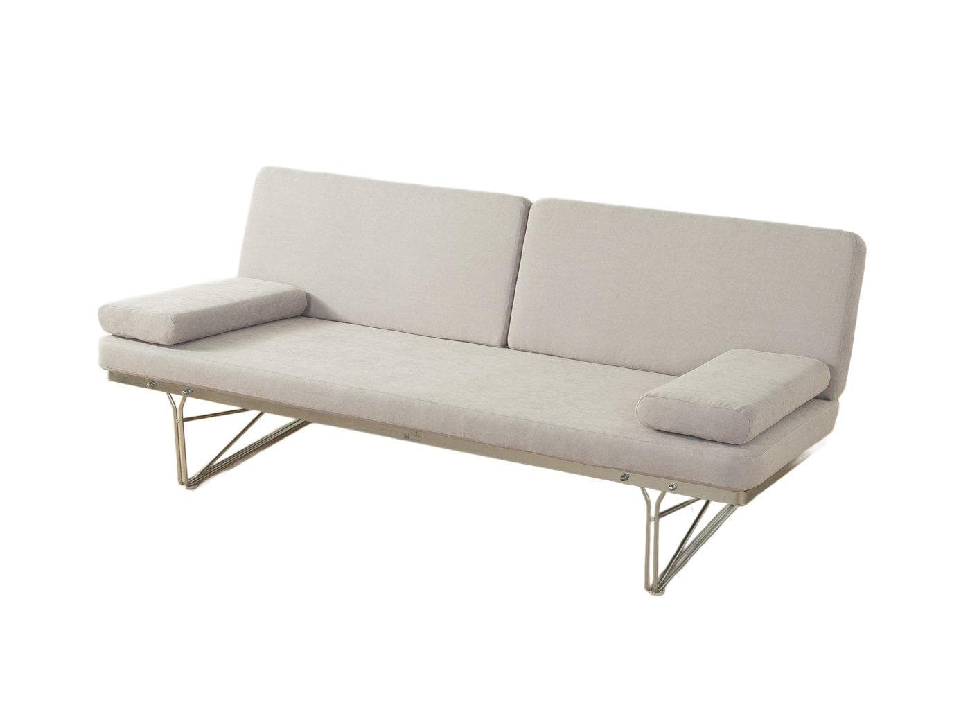 Sofa Moment, tkanina jasnoszara, stal nierdzewna, proj. N. Gammelgaard, Ikea, Szwecja, lata 80.