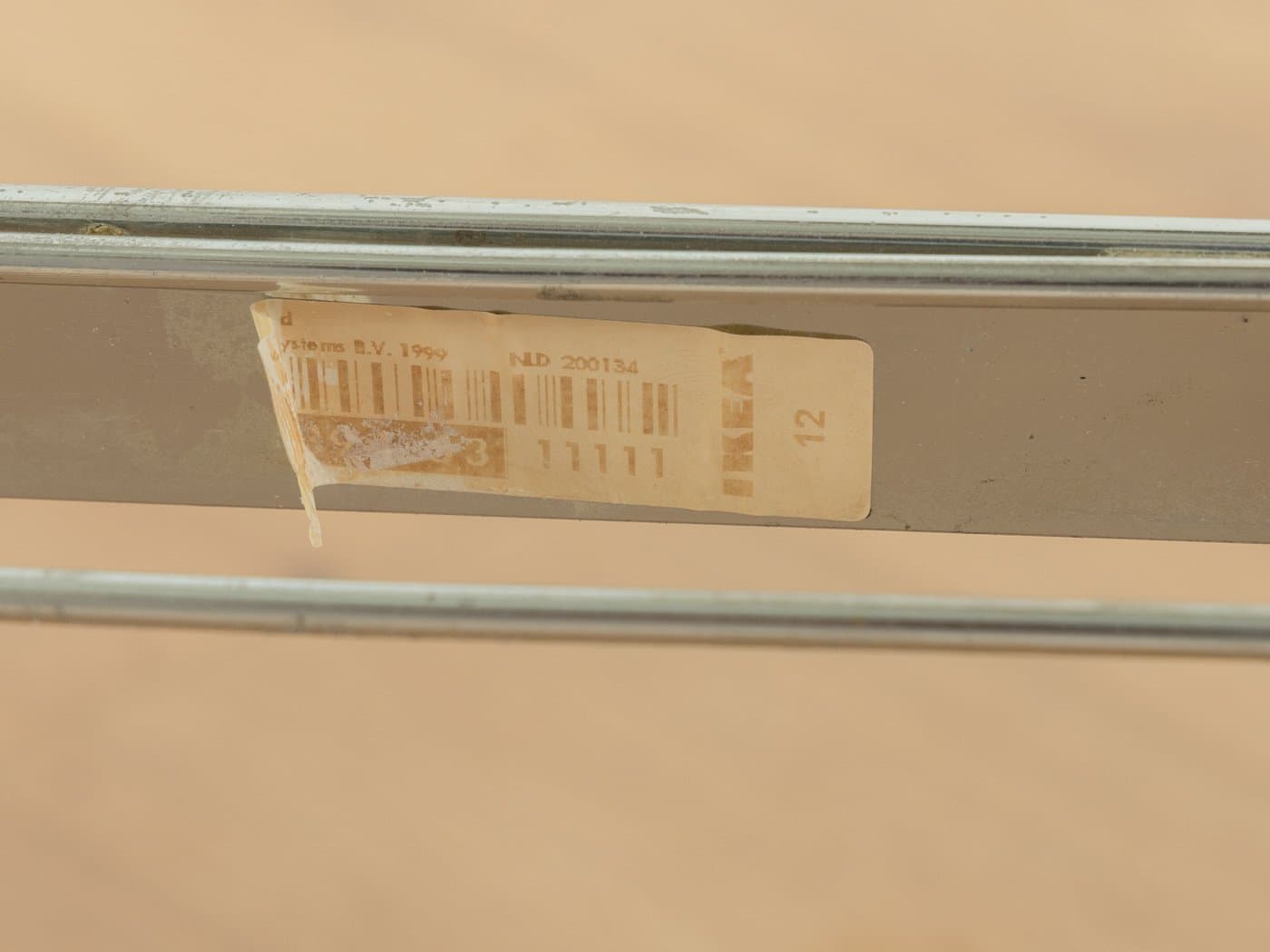 Sofa Moment, tkanina jasnoszara, stal nierdzewna, proj. N. Gammelgaard, Ikea, Szwecja, lata 80. - 279622