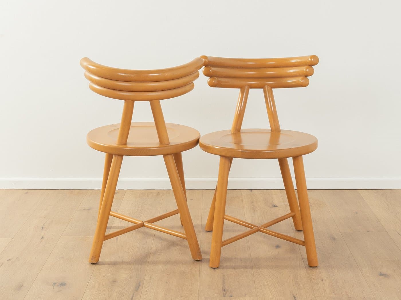 Pair of postmodern chairs, brown beech, Germany, 1980s - 279598