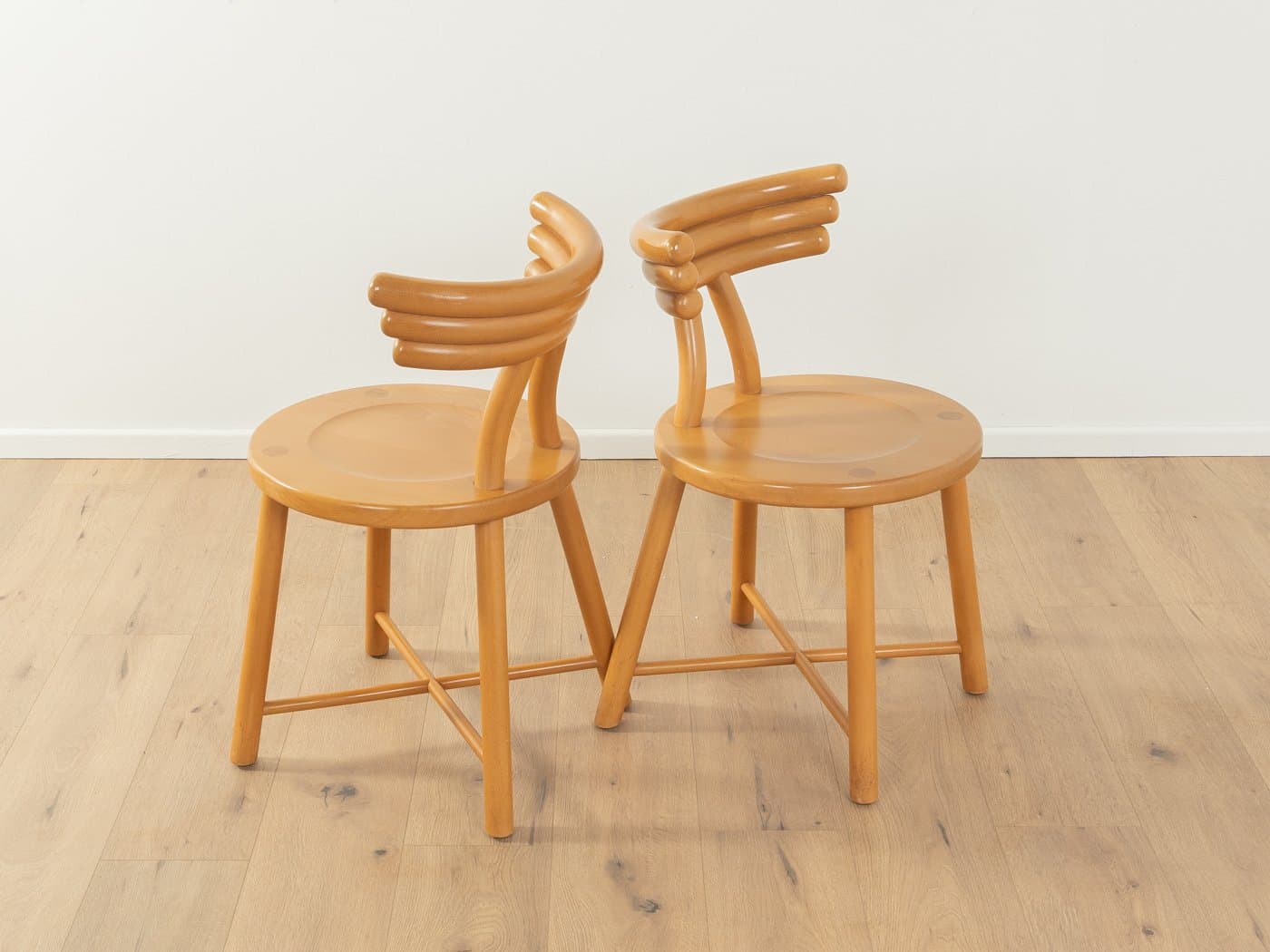 Pair of postmodern chairs, brown beech, Germany, 1980s - 279597