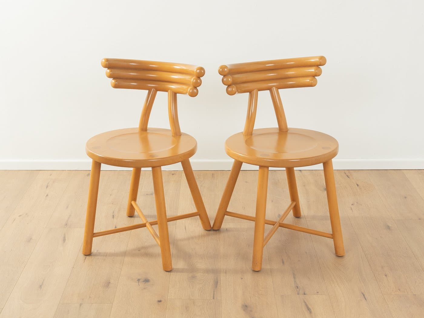 Pair of postmodern chairs, brown beech, Germany, 1980s - 279595