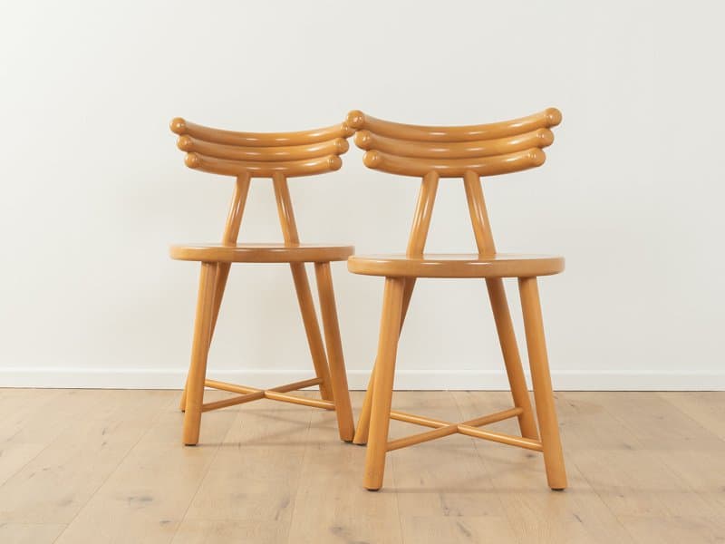 Pair of postmodern chairs, brown beech, Germany, 1980s - 279593