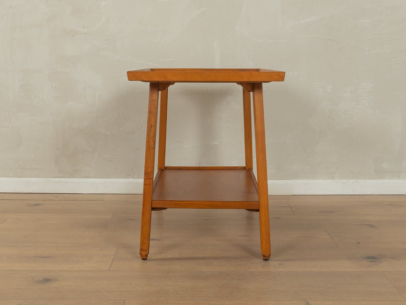 Side table, beige, brown teak, by S. Hansen, Denmark, 1960s. - 279554