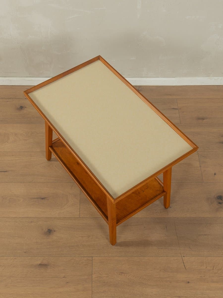 Side table, beige, brown teak, by S. Hansen, Denmark, 1960s. - 279556