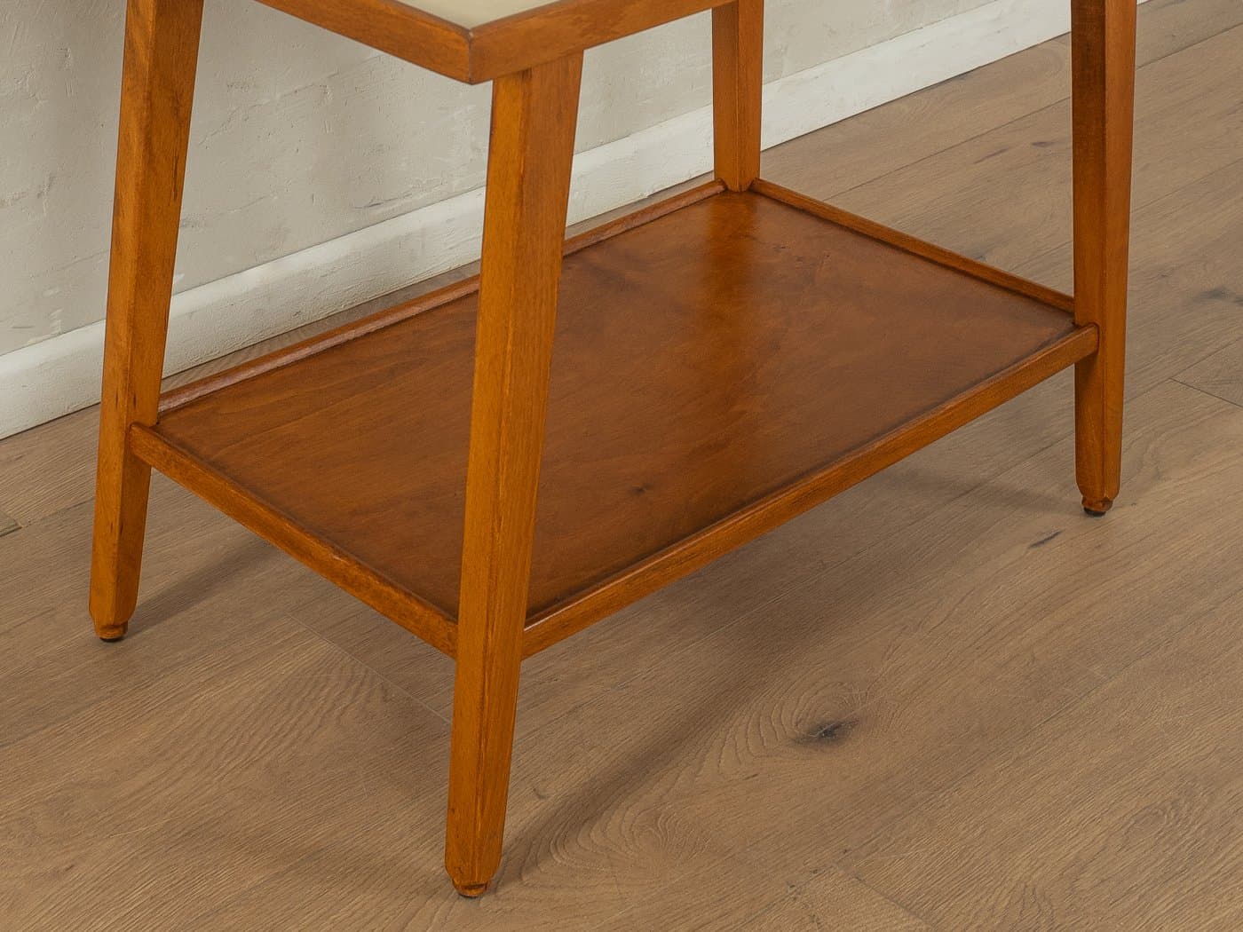 Side table, beige, brown teak, by S. Hansen, Denmark, 1960s. - 279557