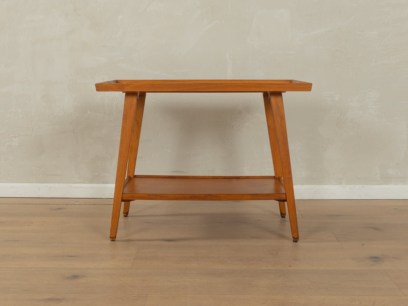 Side table, beige, brown teak, by S. Hansen, Denmark, 1960s. - 279555