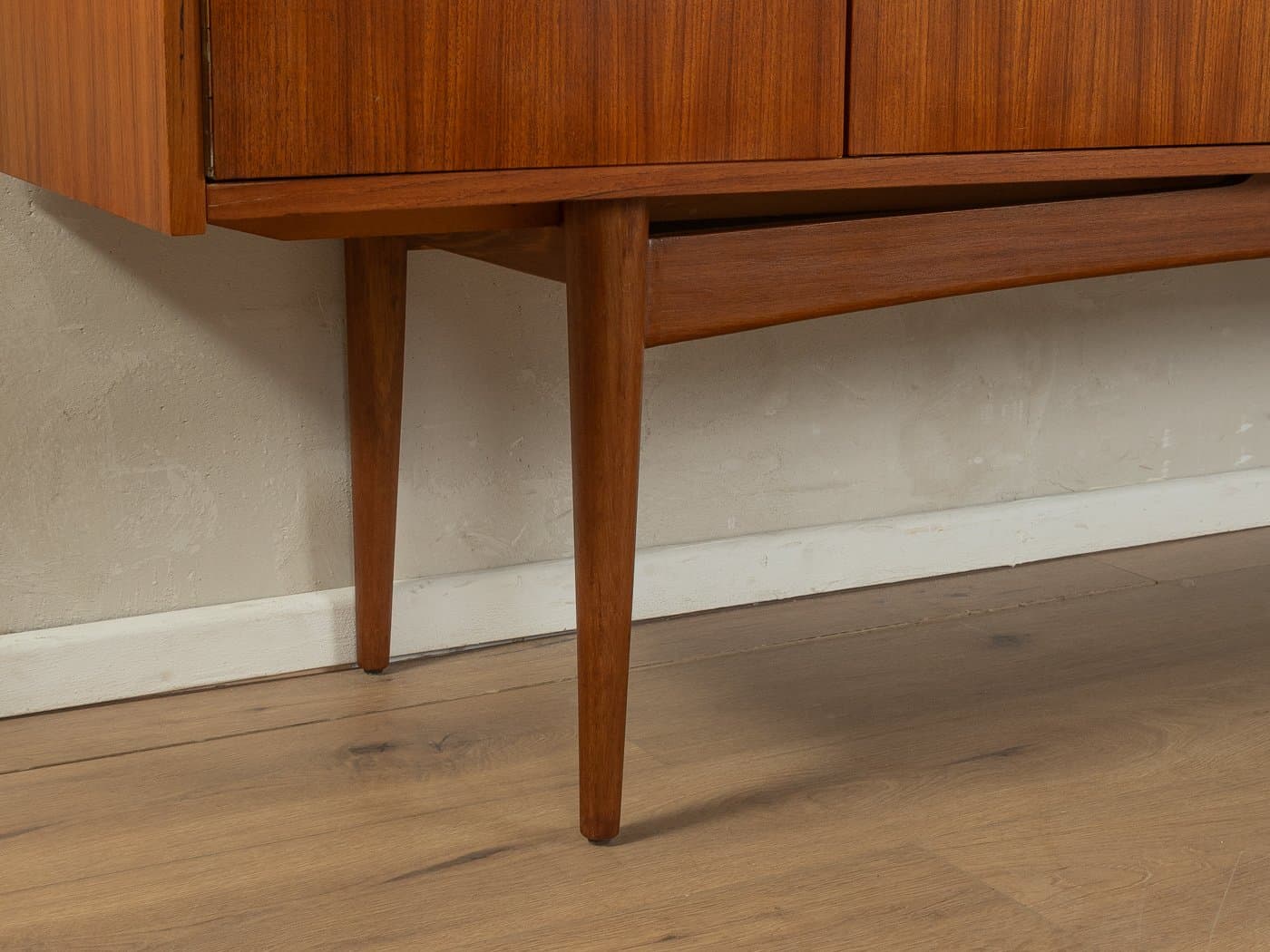 Kredens wysoki z biurkiem, teak brązowy, orzech brązowy, Niemcy, lata 60. - 279513