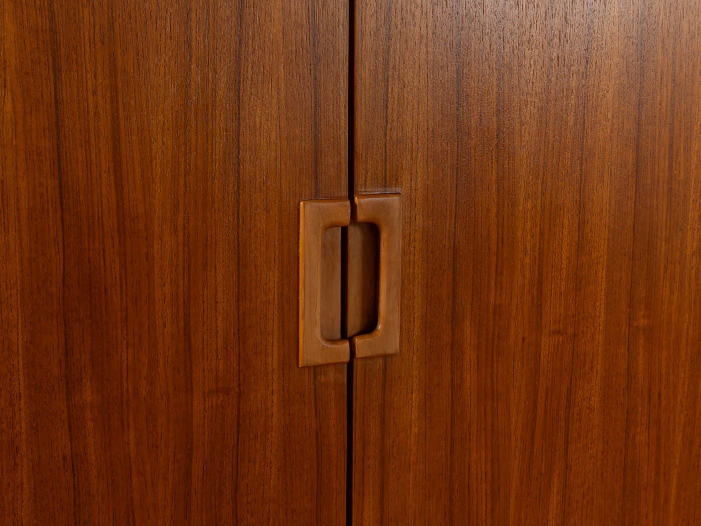 Kredens wysoki z biurkiem, teak brązowy, orzech brązowy, Niemcy, lata 60. - 279505