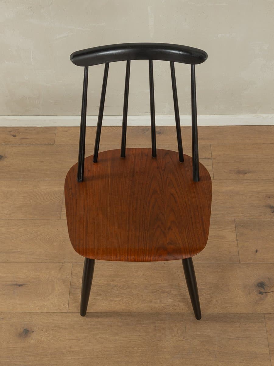 Zestaw czterech krzeseł Rung, jesion czarny, teak brązowy, proj. I. Tapiovaara, Asko, Finlandia, lata 60. - 279489