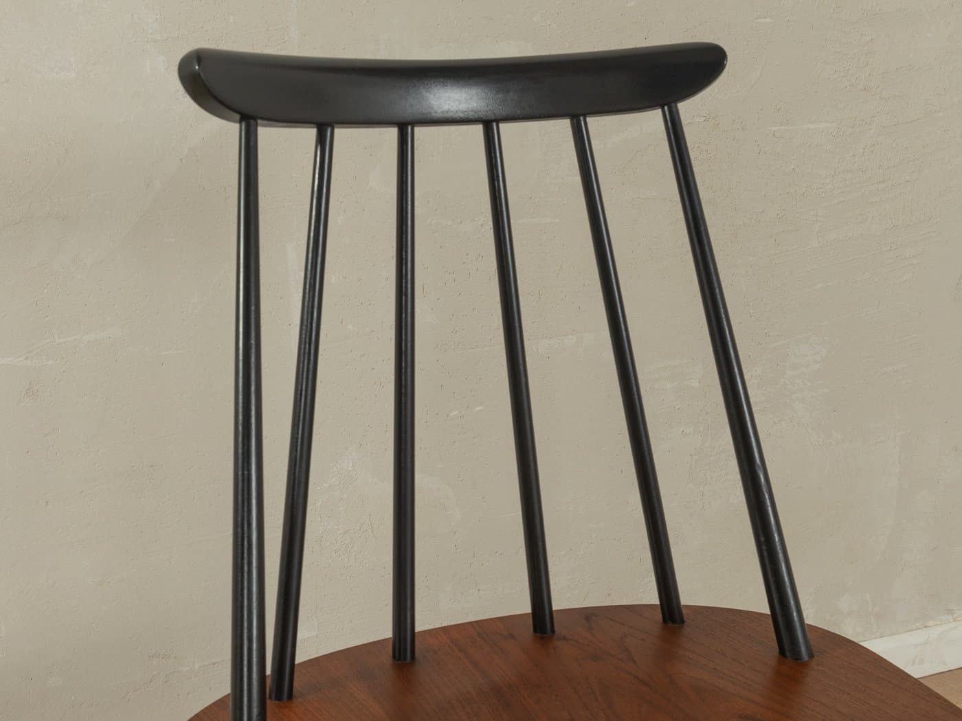 Zestaw czterech krzeseł Rung, jesion czarny, teak brązowy, proj. I. Tapiovaara, Asko, Finlandia, lata 60. - 279490