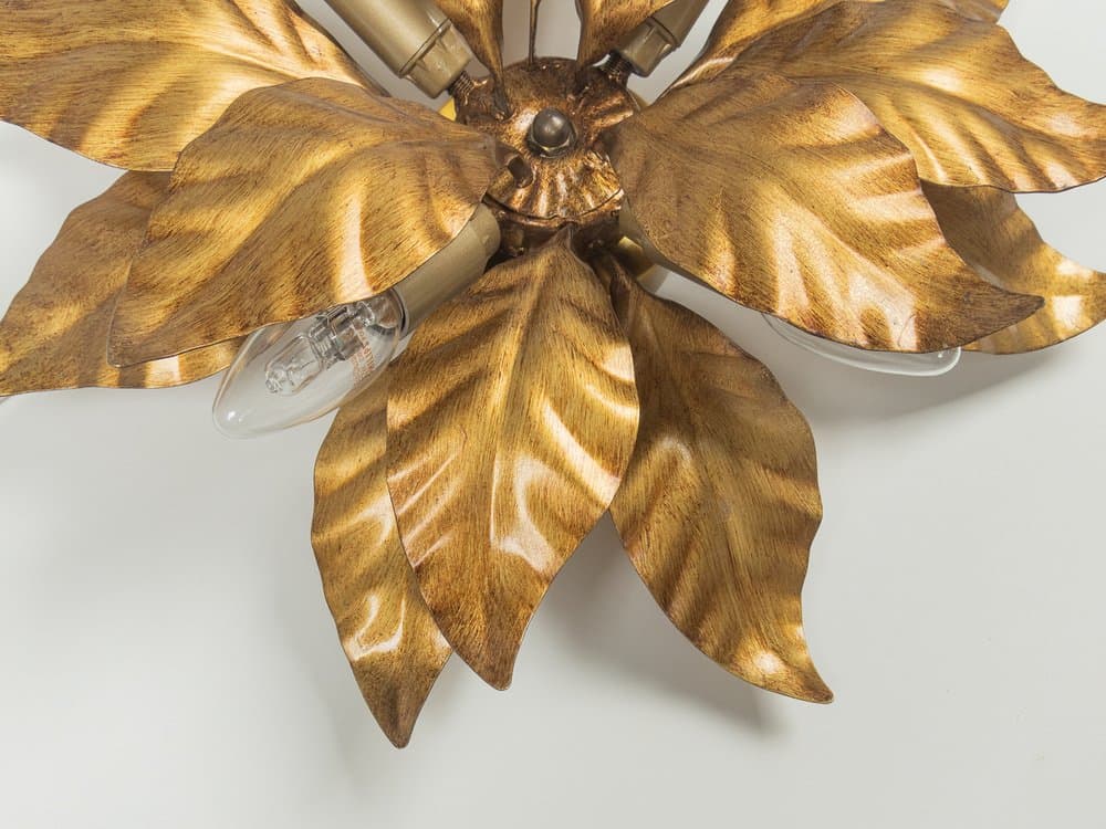 Kinkiet, złoty, metal, proj. H. Kögl, Niemcy, lata 70. - 279481