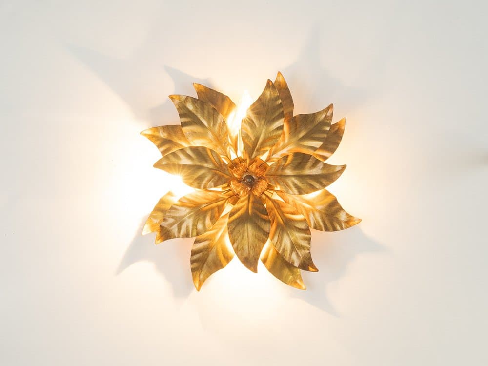 Kinkiet, złoty, metal, proj. H. Kögl, Niemcy, lata 70. - 279479