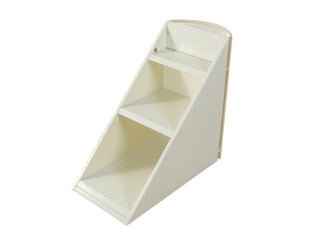 Side Table Duo, white wood, brown wood, by P. Maly, Germany, 1980s. - DIMENSION