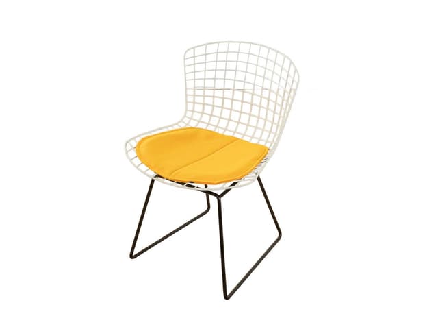 Krzesło 420, biały, żółty, czarny, proj. H. Bertoia, USA, lata 50. - WYMIARY