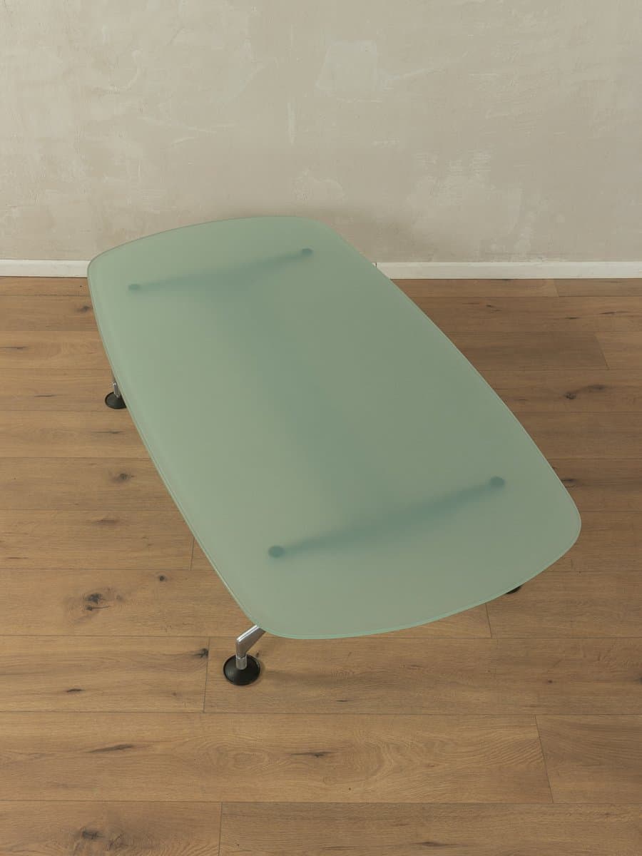 Stolik kawowy, aluminium srebrny, szkło matowe, proj. A. Citterio, Vitra, Niemcy - 279331