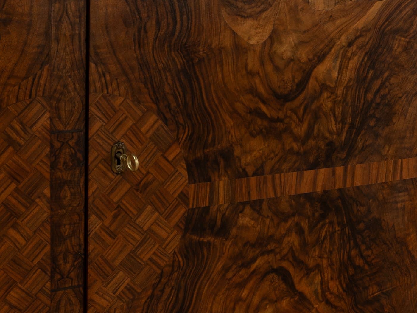 Witryna Art Deco, szkło, orzech brązowy, Niemcy, lata 20. - 279253