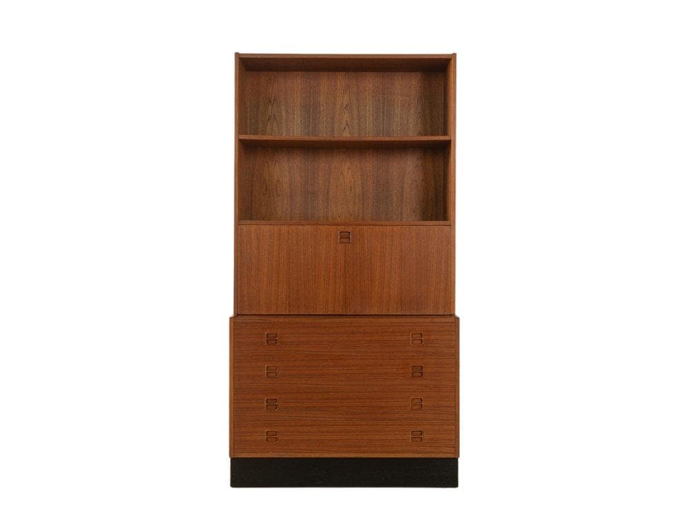 Sekretarzyk, teak brązowy, Niemcy, lata 60.