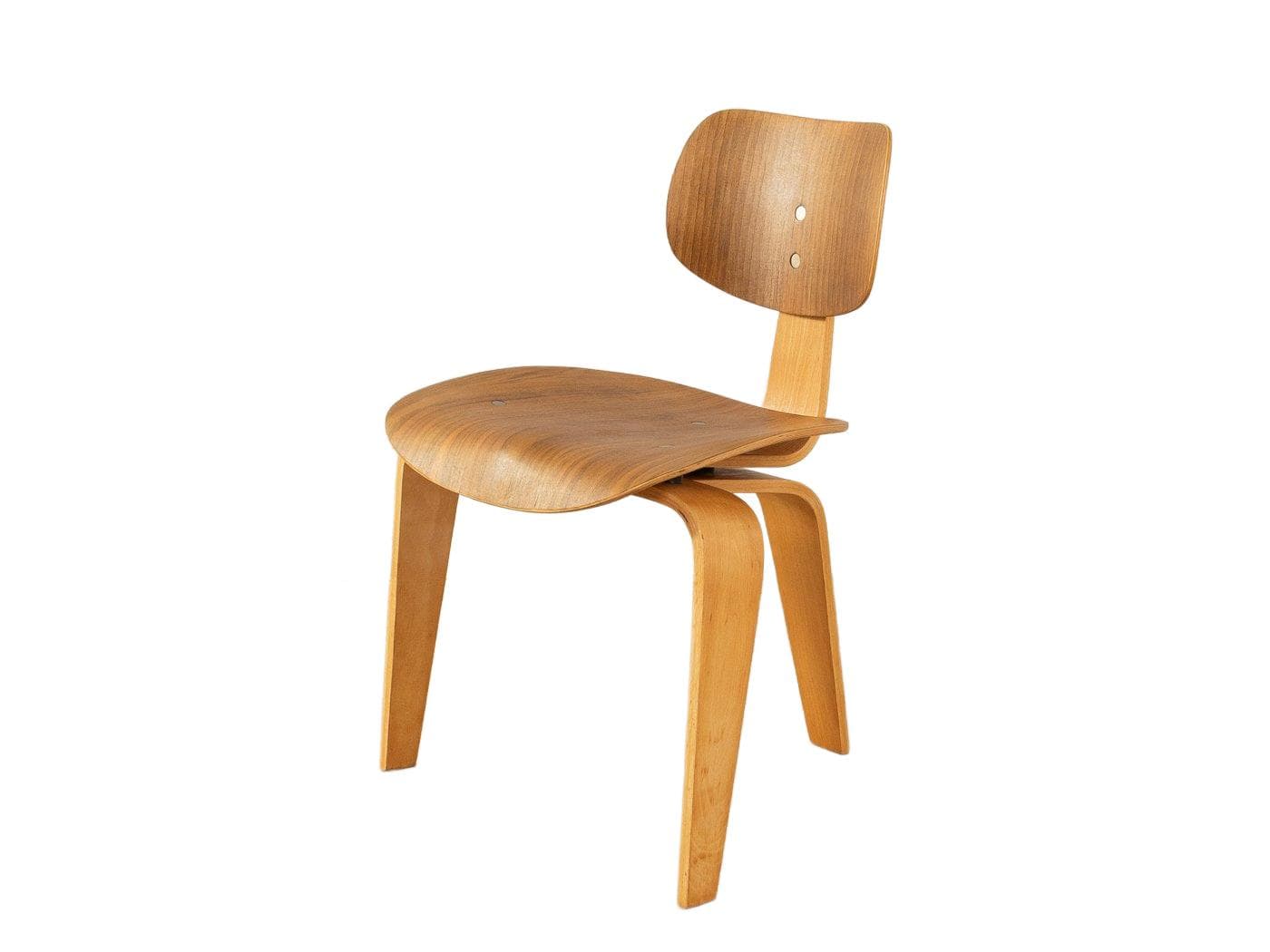 Krzesło SE 42, buk brązowy, orzech brązowy, proj. E. Eiermann, Wilde+Spieth, Niemcy, lata 50.