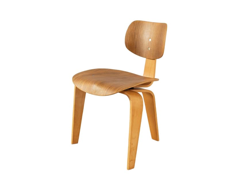 Krzesło SE 42, buk brązowy, orzech brązowy, proj. E. Eiermann, Wilde+Spieth, Niemcy, lata 50.