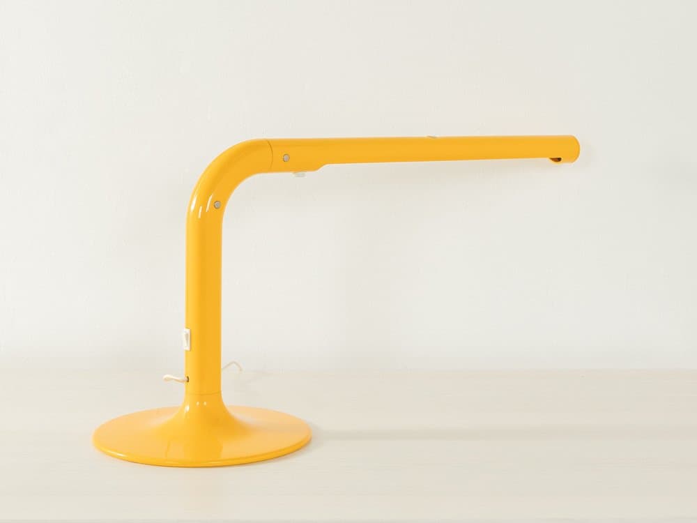 Desk Lamp Tube, yellow, metal, plastic, Ateljé Lyktan, Sweden, 1970s. - 279199