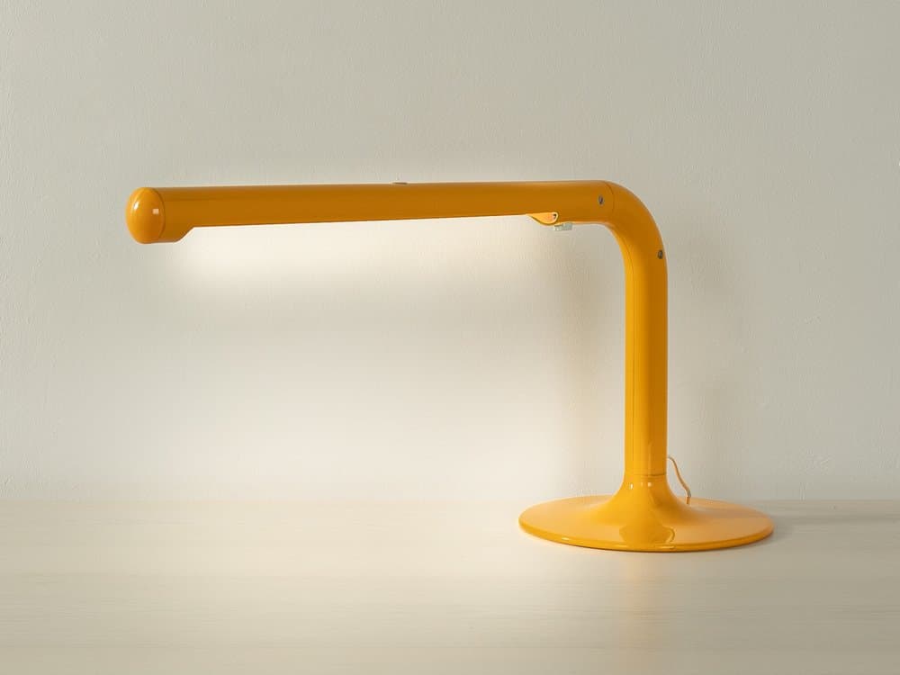 Desk Lamp Tube, yellow, metal, plastic, Ateljé Lyktan, Sweden, 1970s. - 279197