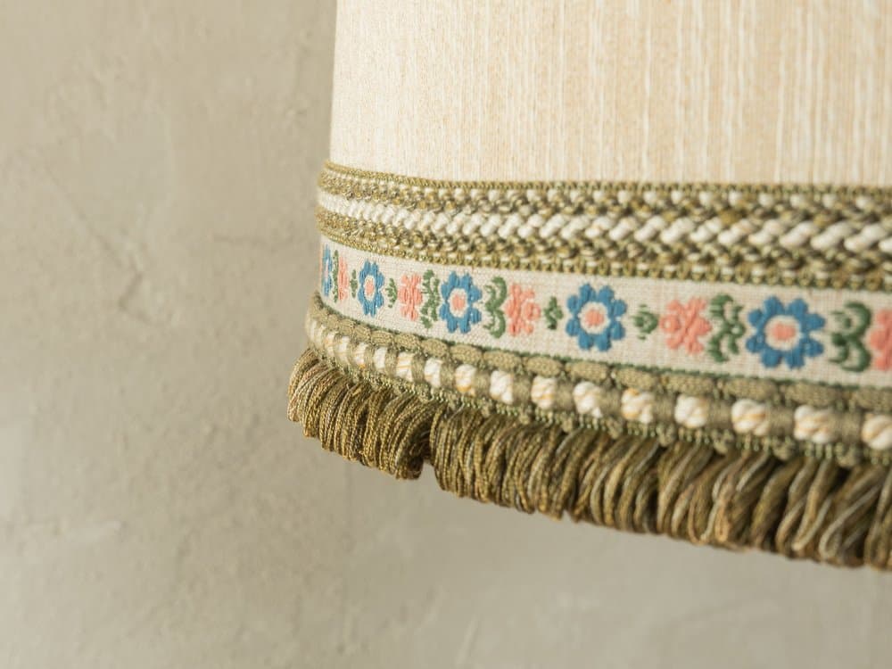 Table Lamp Bubble, green ceramic, cream silk, Kaiser Leuchten, Germany, 1960s. - 279181