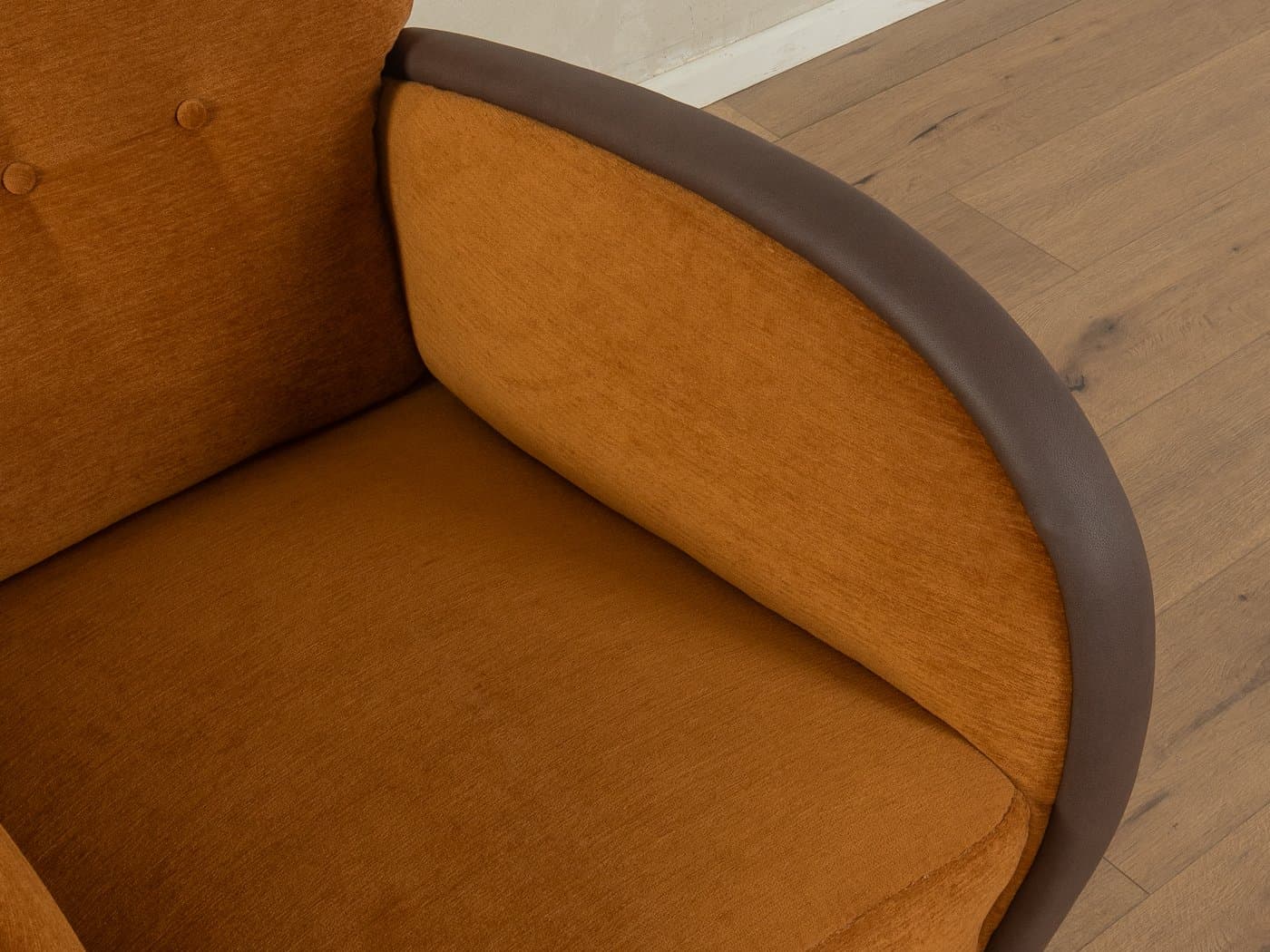 Fotel lounge Art Deco, brązowy, velvet, skaj, drewno, Niemcy, lata 30. - 279149