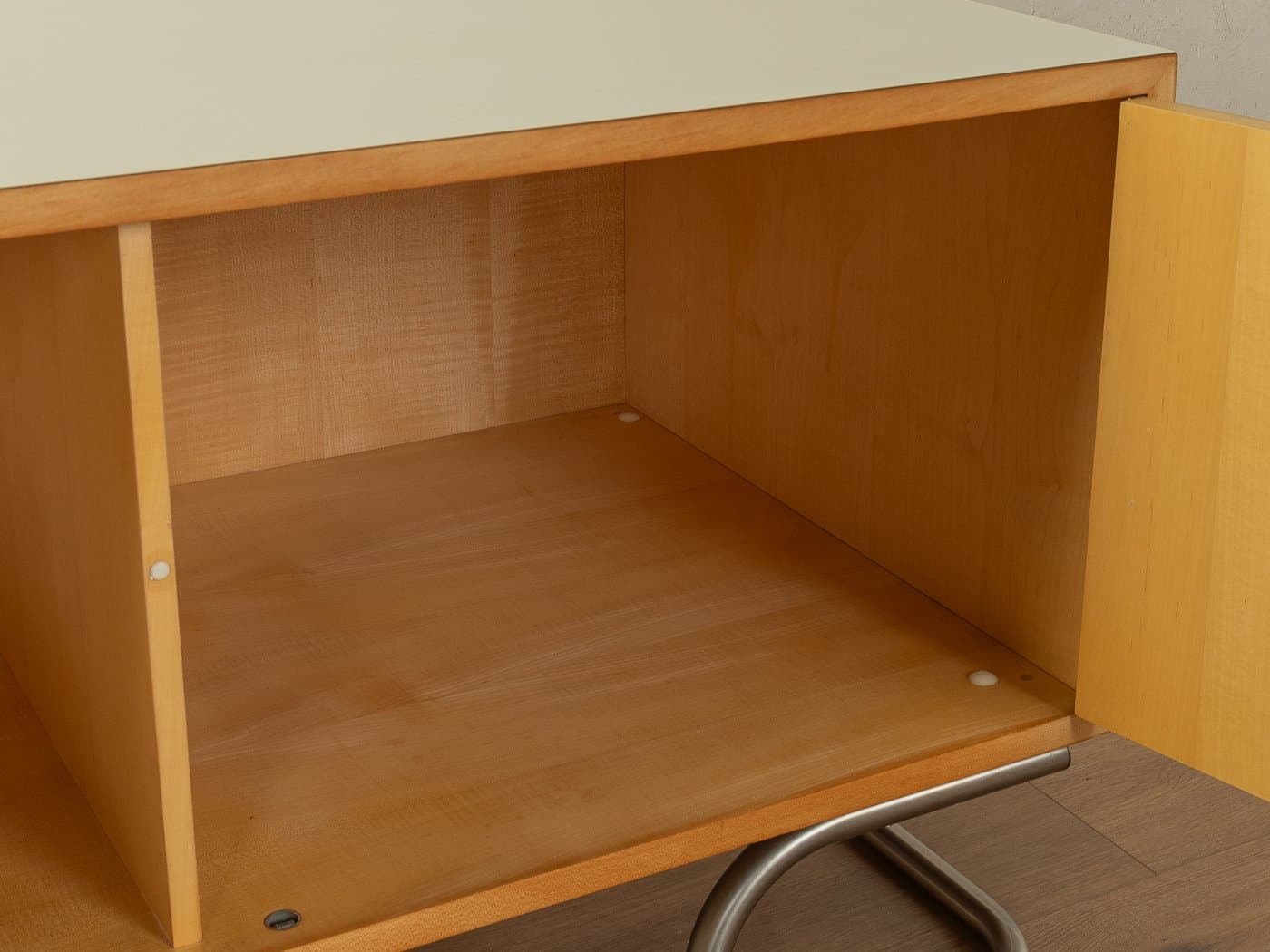 Sideboard, czereśnia, stal nierdzewna, Formica kremowa, WK Möbel, Niemcy, lata 60. - 279075