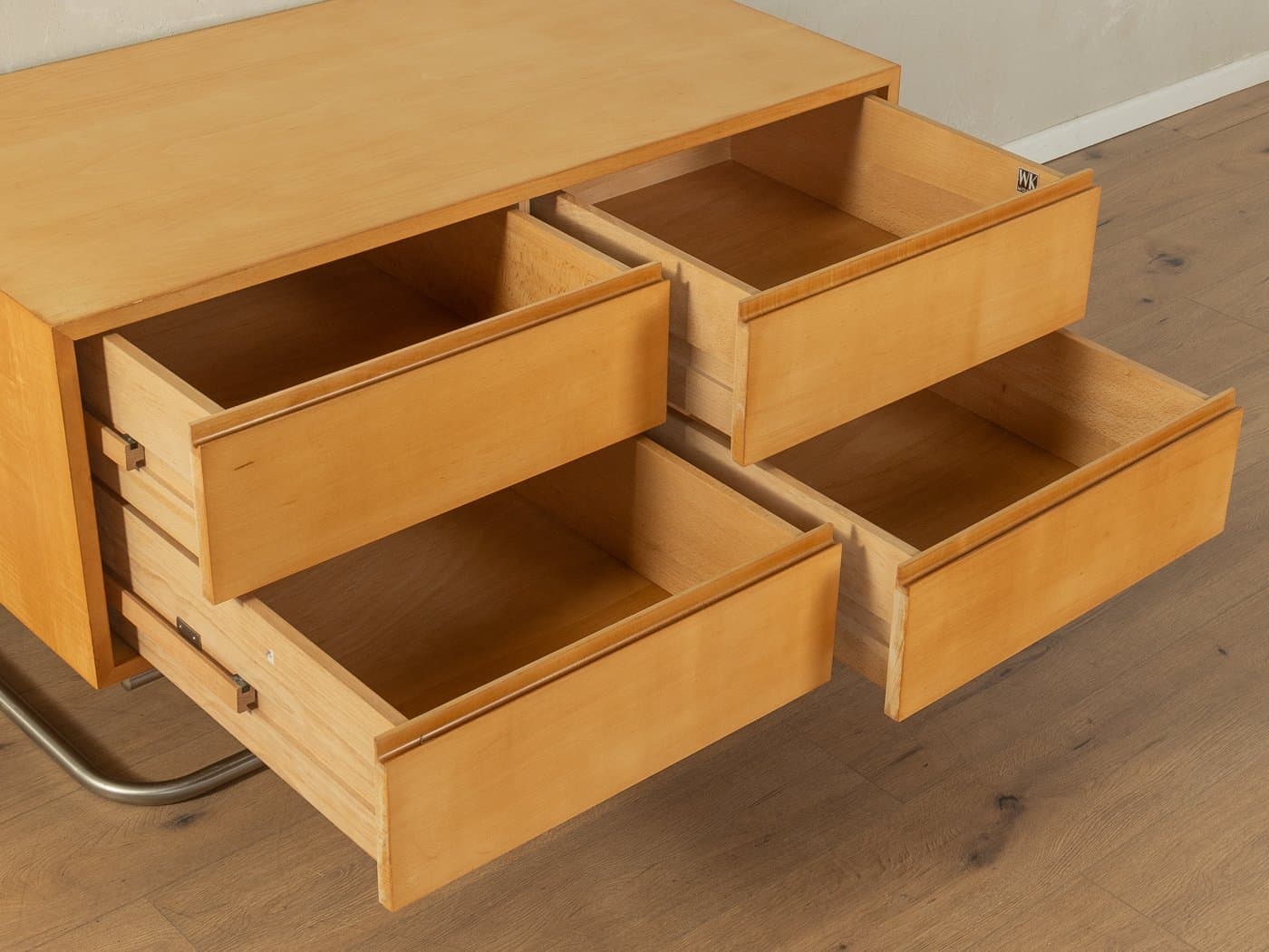 Komoda, wiśnia brąz, stal nierdzewna, WK Möbel, Niemcy, lata 60. - 279068